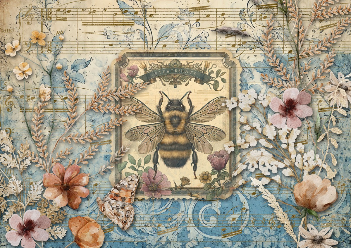 Bee Friend Iveta Ziendina Rice Paper Decoupage Queen A4