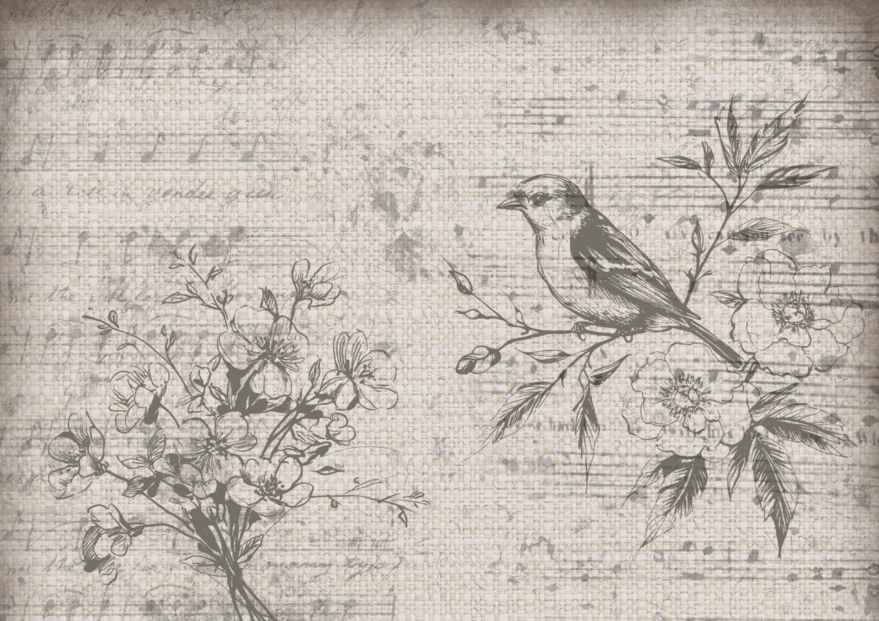 Burlap Gentle Lilacs Iveta Ziendina Rice Paper Decoupage Queen A4 A3