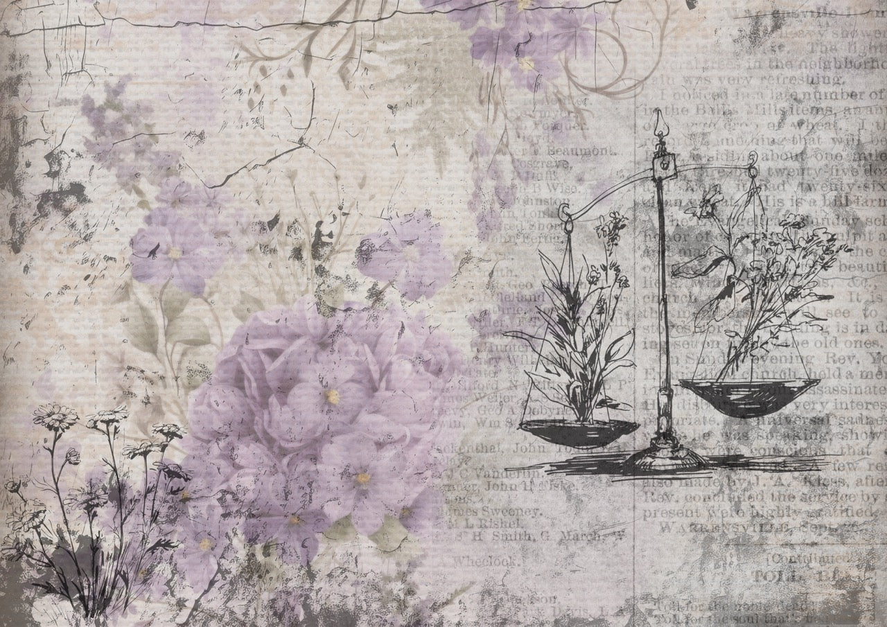 Herbal Medicine Gentle Lilacs Iveta Ziendina Rice Paper Decoupage Queen A4 A3