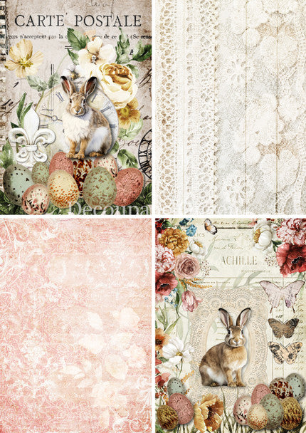 Vintage Easter Four Pack Rice Paper Decoupage Queen 4 Images A4
