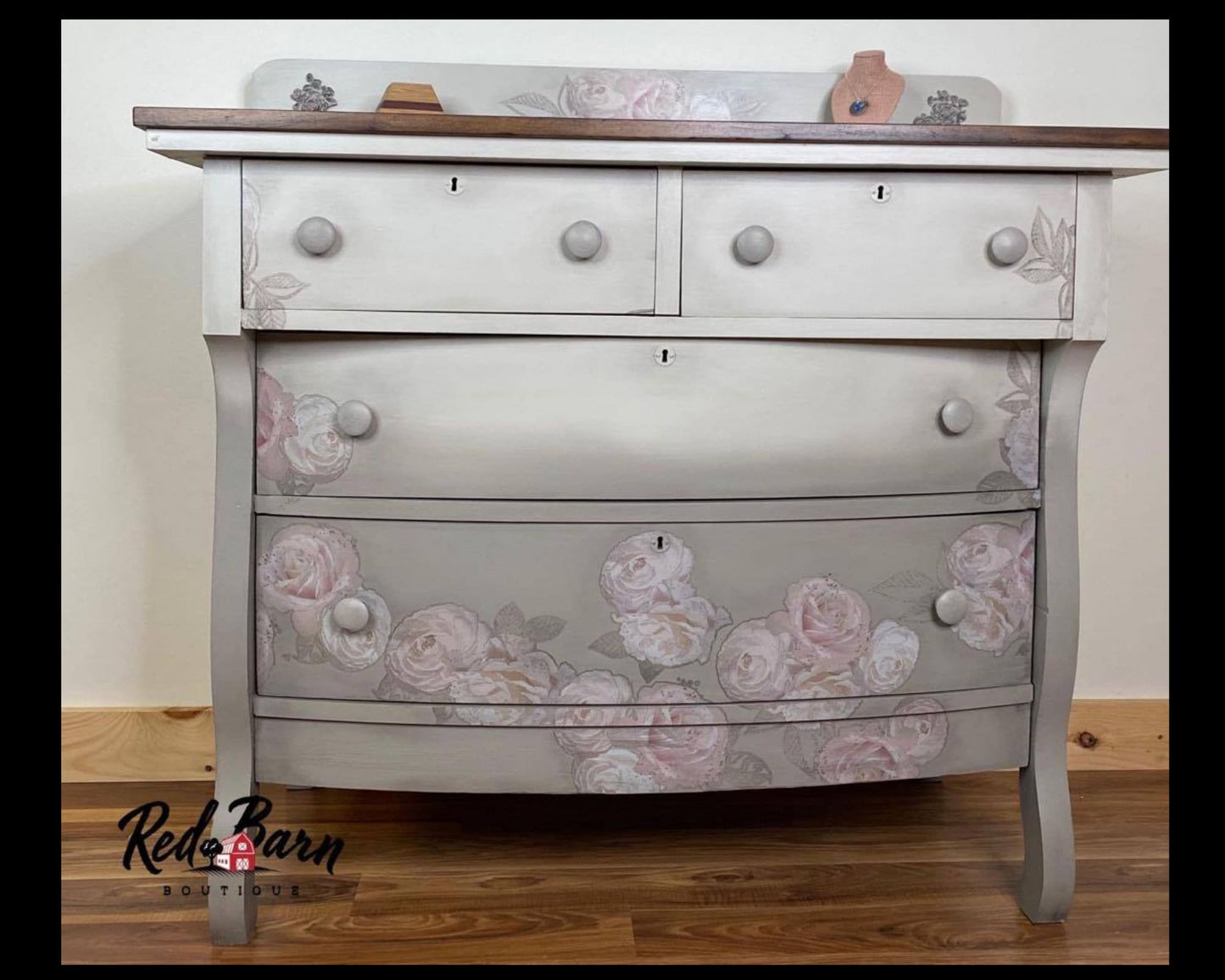 Jardin de Roses | Rub On Furniture Transfer | Hokus Pokus | Furniture Decal | 35" x 23"