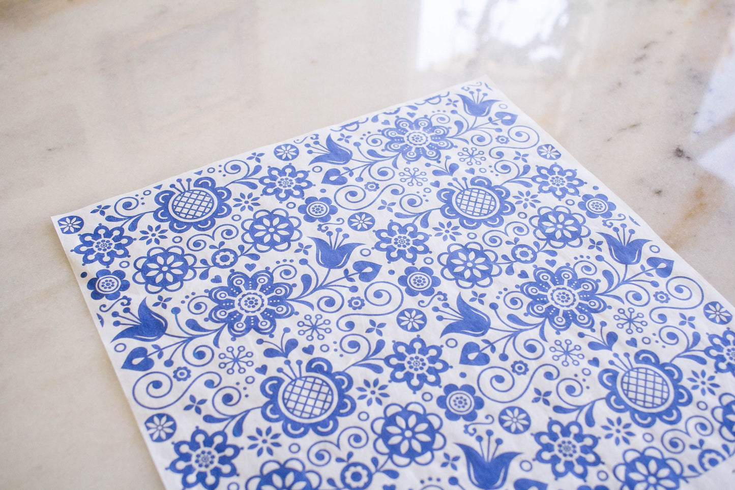 Rice Paper Decoupage | Rice Decoupage Paper | Ornate Blue Glass | Dixie Belle | 3 In Pack