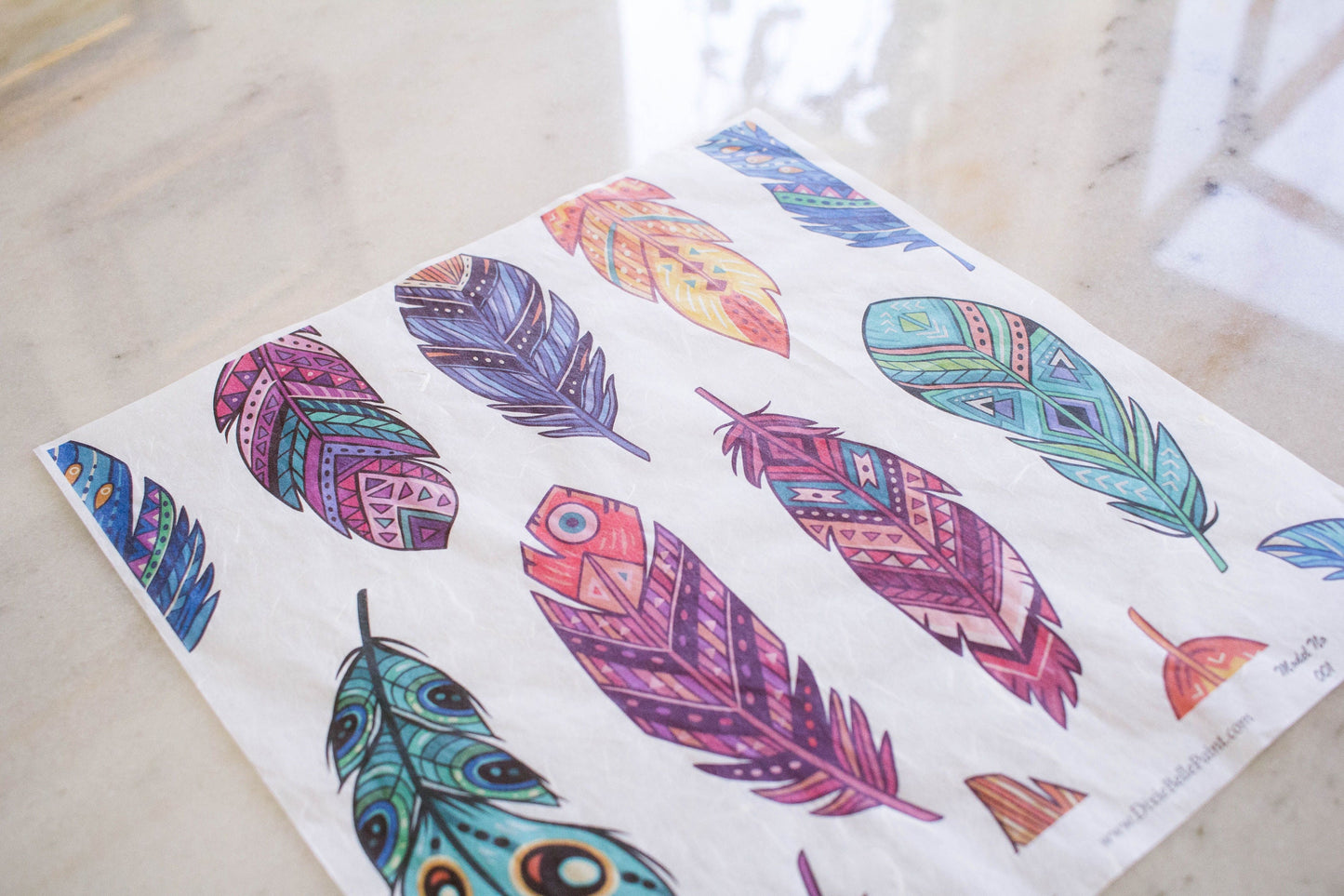 Rice Paper Decoupage | Feathers | Dixie Belle | 3 In Pack