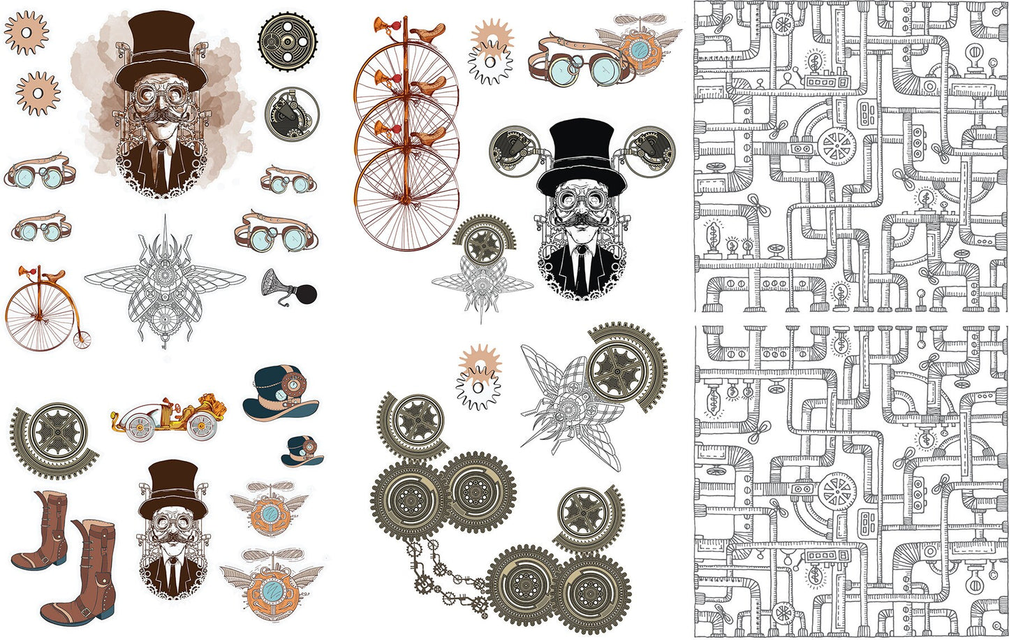 Steampunk | Rub On Transfer | Dixie Belle Paint | 39" x 25"