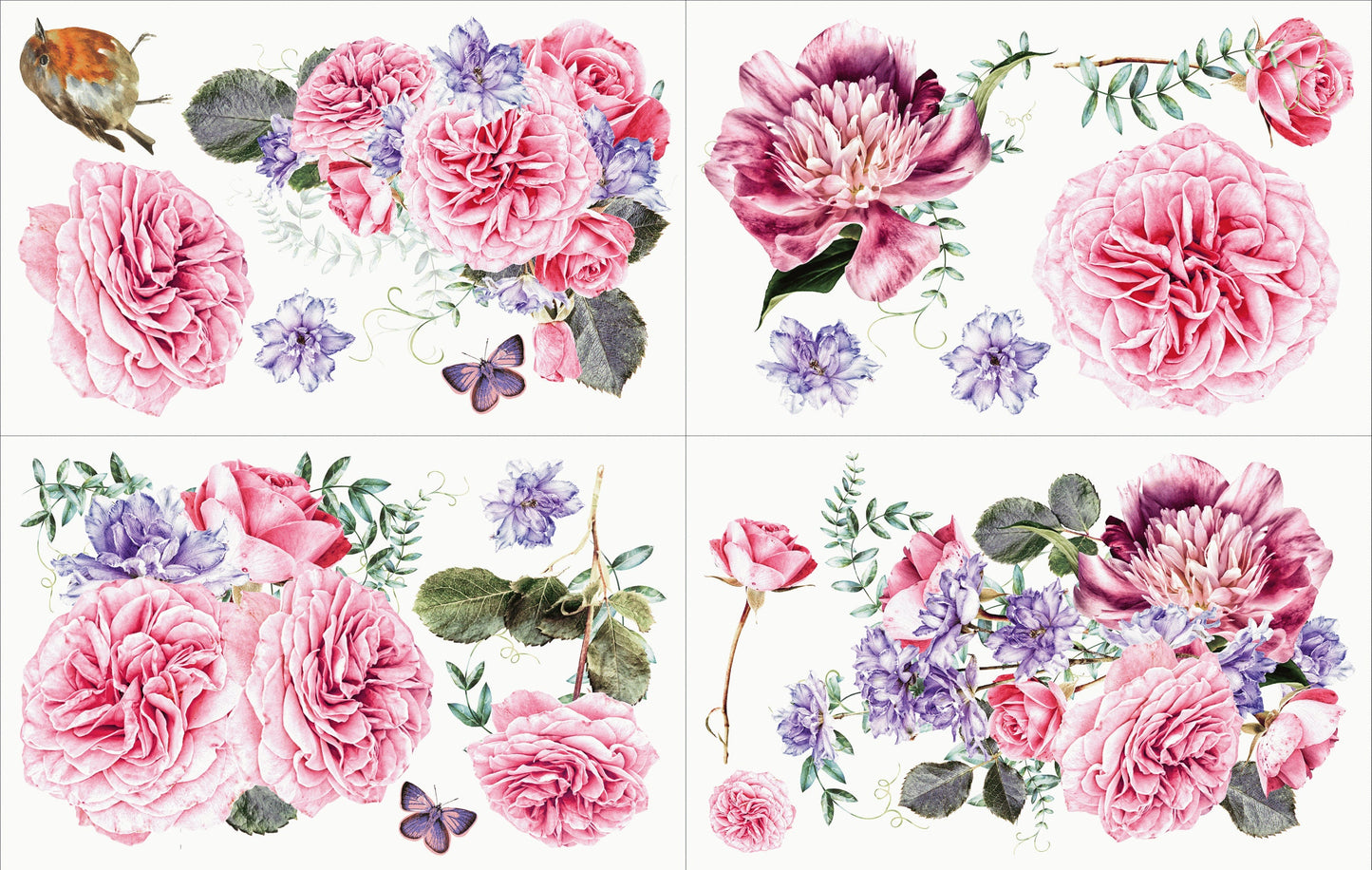 Le Bouquet | Rub On Furniture Transfers | Hokus Pokus | Furniture Decals | 37" x 24"