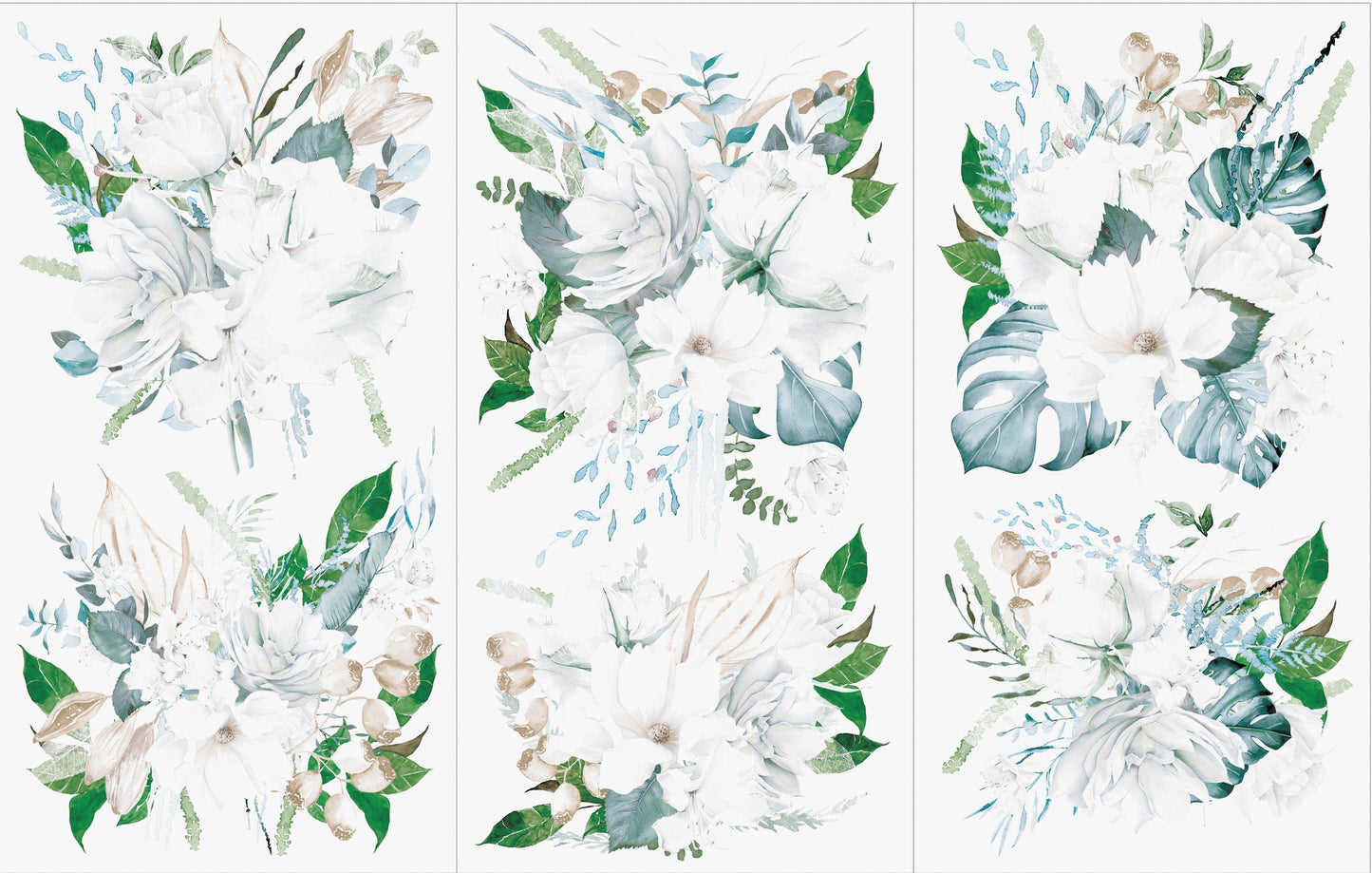 Foliaceous 3 Images | Rub On Furniture Transfers | Hokus Pokus | Furniture Decals | 35 x 24