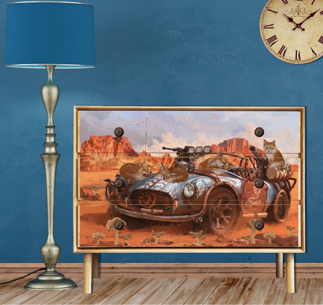 Fox Patrol | Decoupage | Hokus Pokus | Décor-Weave | 35" x 21.8"