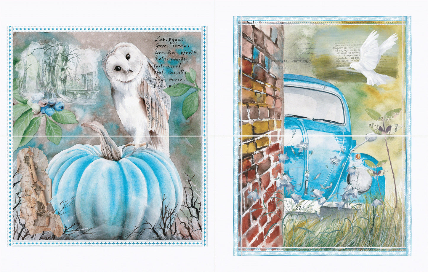 The Owl and His Buggy | Rub On Furniture Transfers | Hokus Pokus | Furniture Decals | 35 x 24