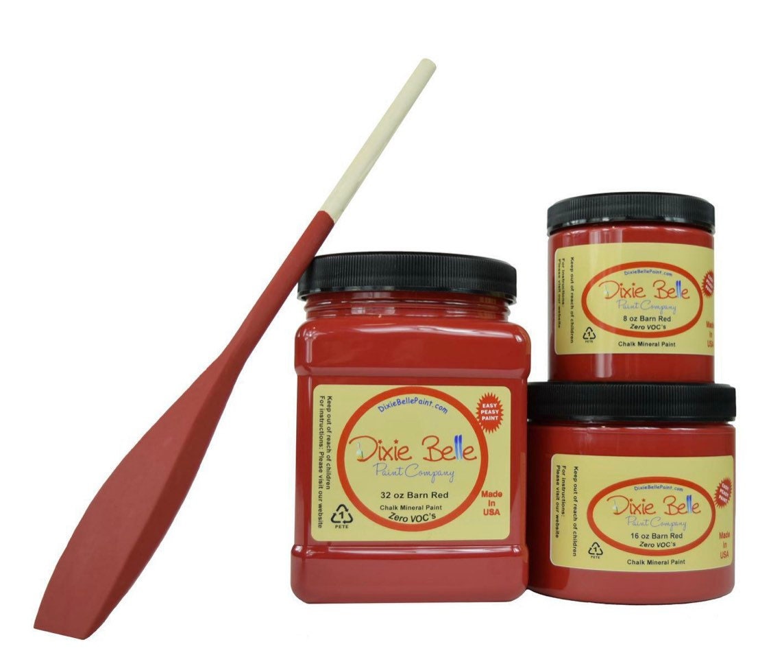 Barn Red 4oz and 8oz | Dixie Belle Chalk Mineral Paint | No VOC | Chalk Paint for Furniture | Water Based Paint | 4oz and 8oz