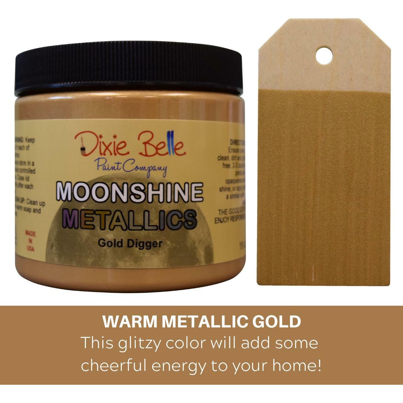 Gold Digger 16oz | Moonshine Metallics Paint | Dixie Belle Paint | 16oz