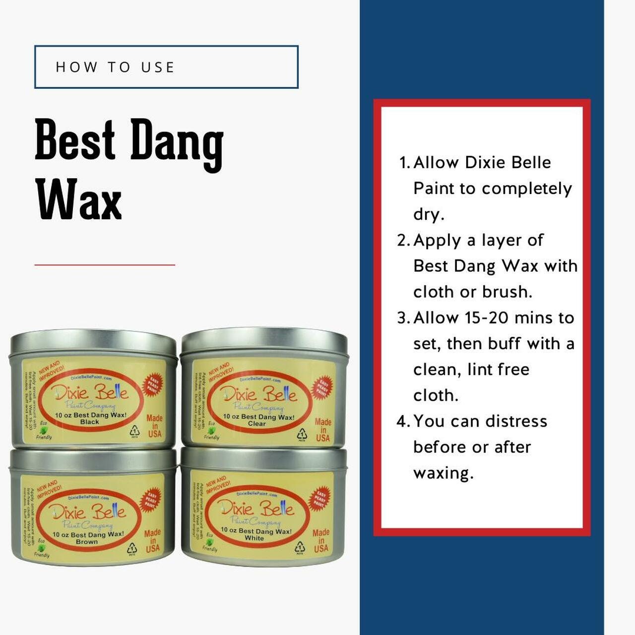 Grunge Gray Best Dang Wax 4oz | Water Based Wax | Dixie Belle Paint Company | 4oz