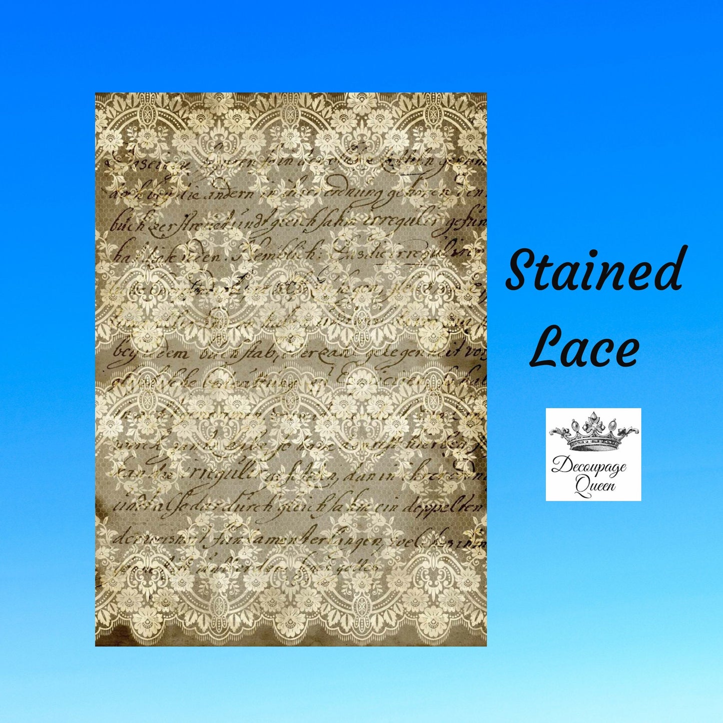Stained Lace | Rice Paper Decoupage | Decoupage Queen | 2 Sizes