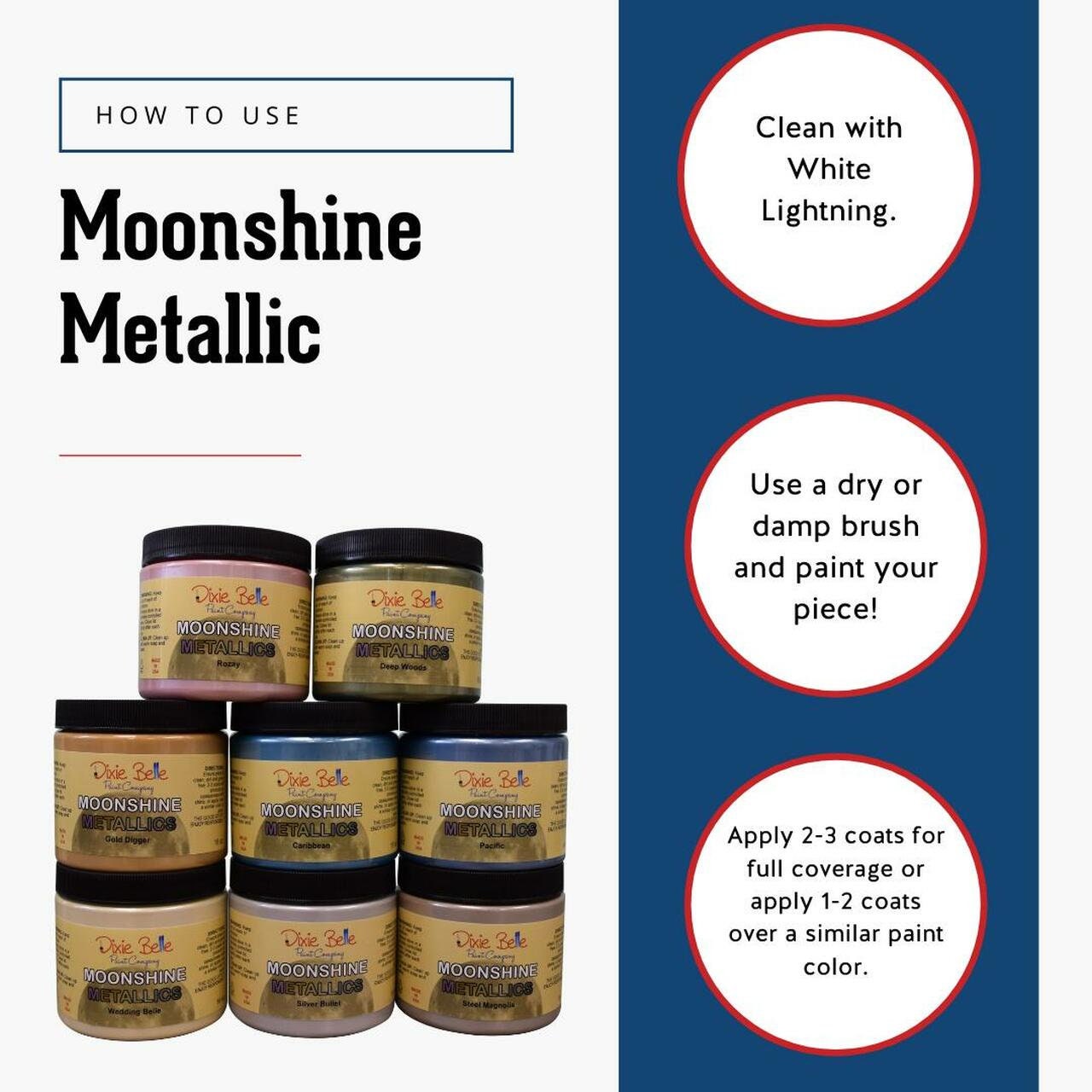 Silver Bullet 16oz | Moonshine Metallics Paint | Dixie Belle Paint | 16oz