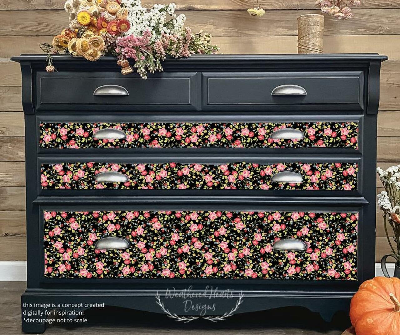 Peony Pattern | Rice Paper Decoupage | Dixie Belle Paint Company | A1
