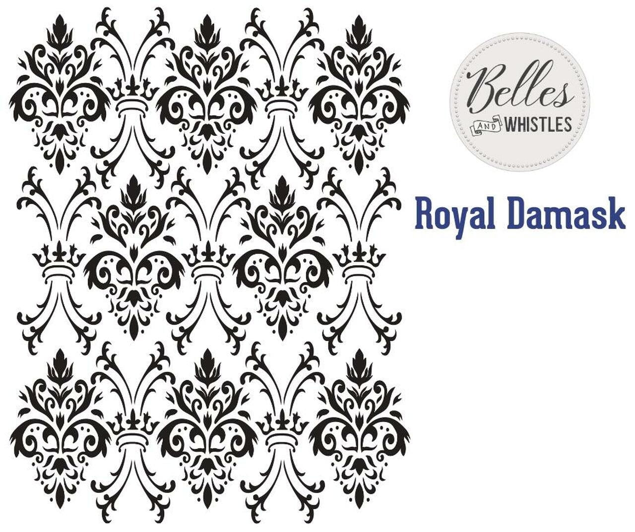 Royal Damask Mylar Stencil | Dixie Belle Paint Company | Belles and Whistles | 10mil