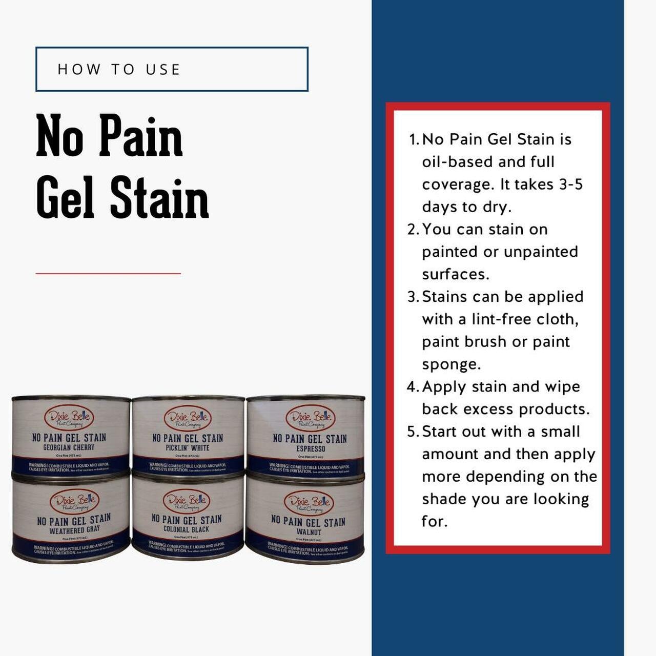 Walnut Gel Stain | Dixie Belle Paint | No Pain Gel Stain | Oil Based Wood Stain