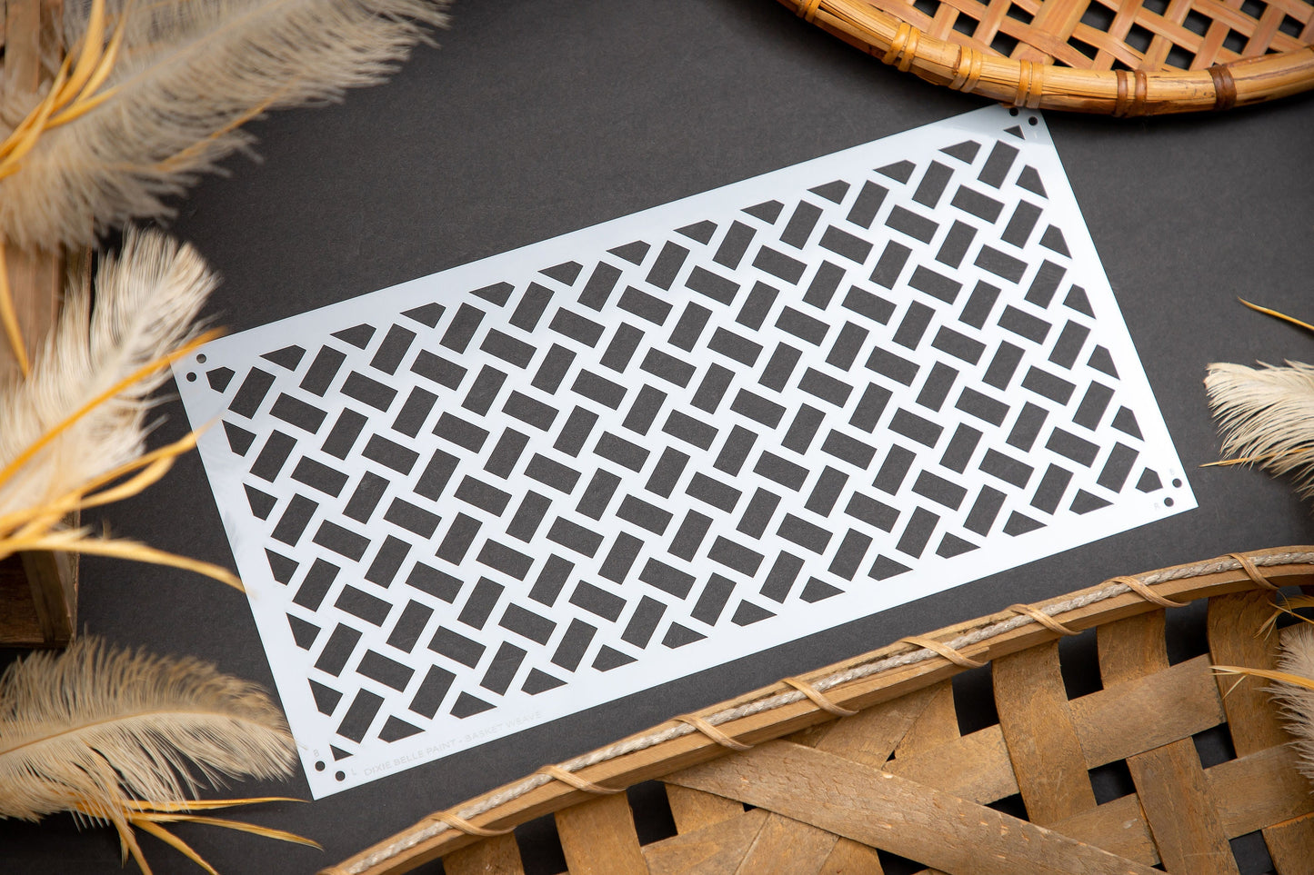 Basket Weave | Mylar Stencil | Dixie Belle Paint | Belles and Whistles | 10mil