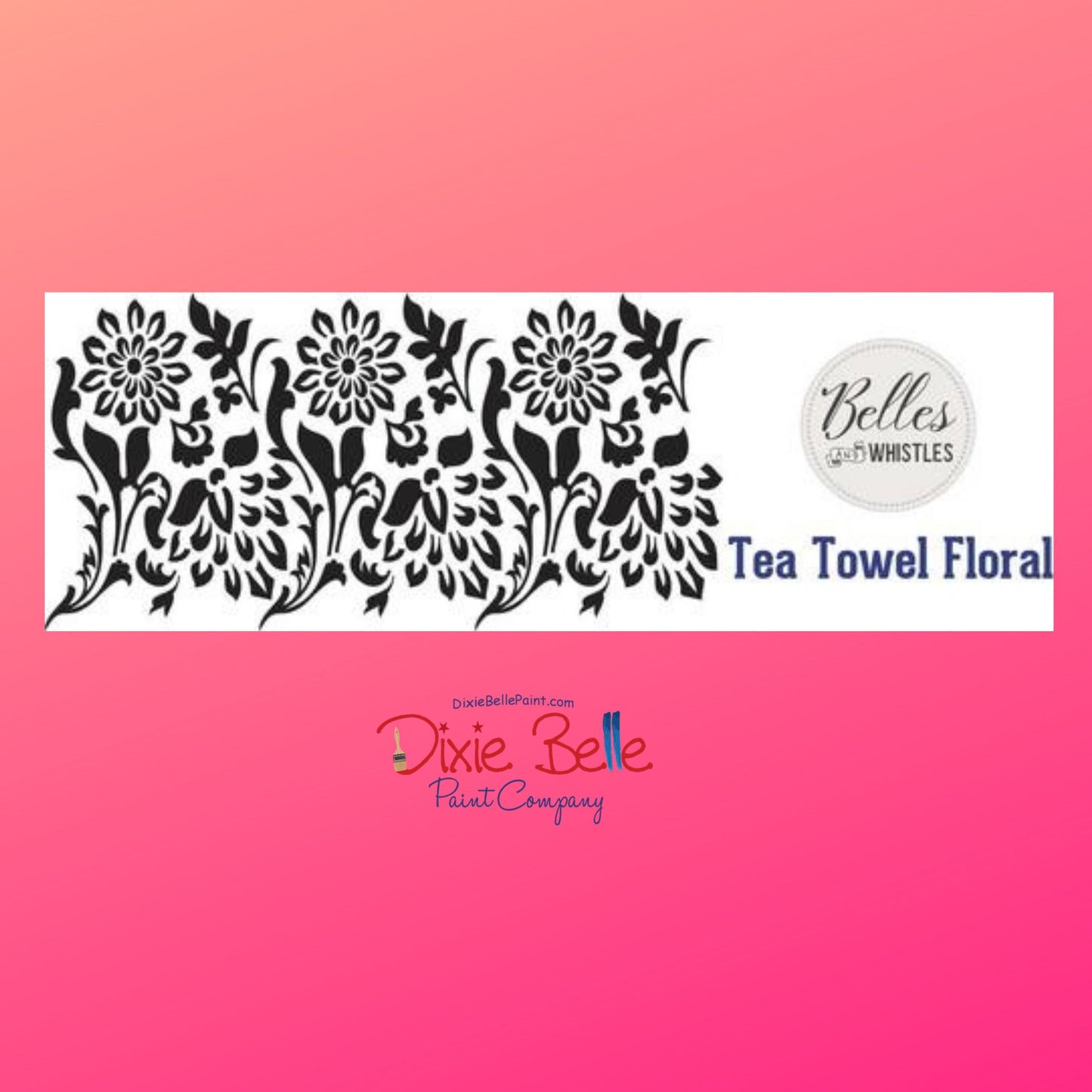 Tea Towel Mylar Stencil | Dixie Belle Paint | Belles and Whistles | 10mil