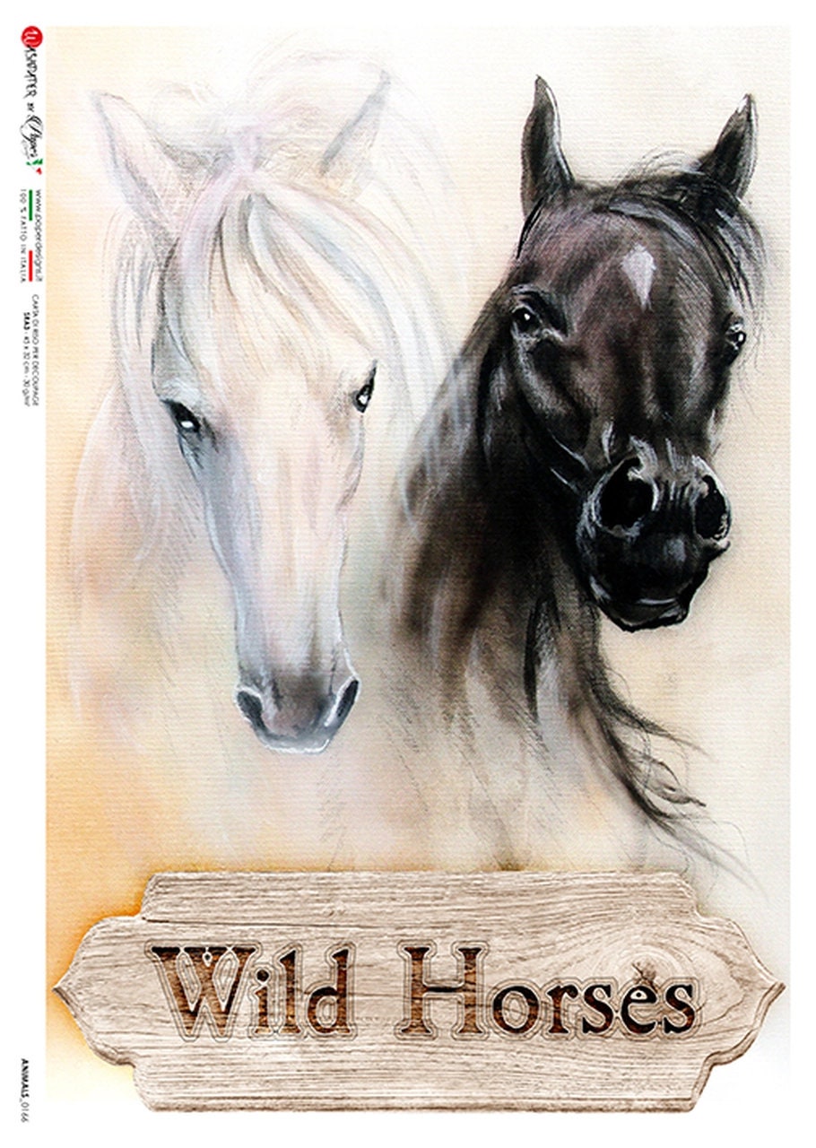 Horses- Animal 0166 | Rice Paper Decoupage | Paper Designs | 2 Sizes