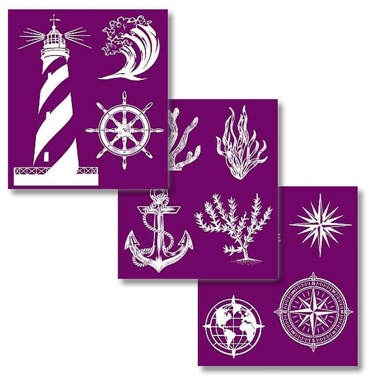 Nautical Silkscreen Stencil | Dixie Belle Paint | Belles and Whistles | 3 Sheets