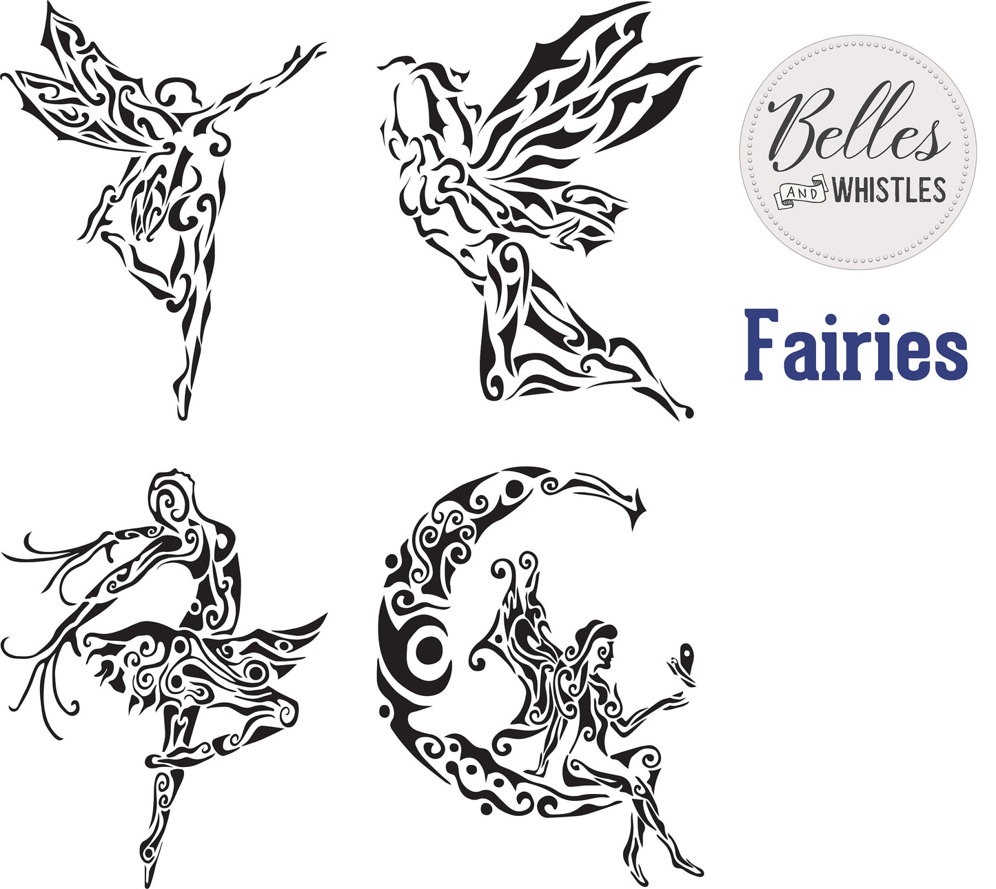 Fairies | Stencils | Dixie Belle Paint | Belles and Whistles | 10mil