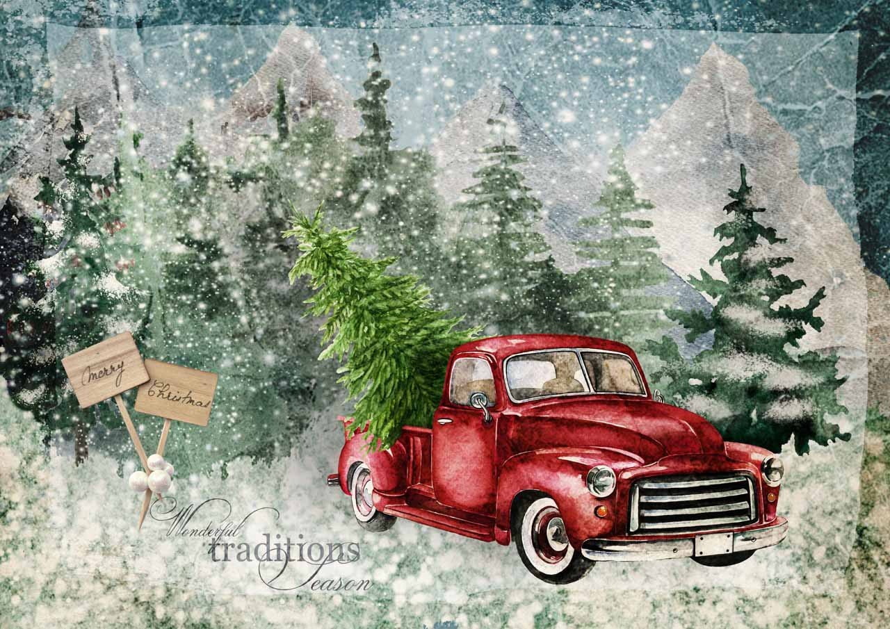 Winter Traditions | Rice Paper Decoupage | Decoupage Queen | 2 sizes