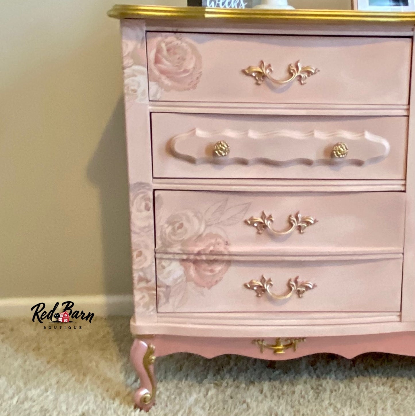 Jardin de Roses | Rub On Furniture Transfer | Hokus Pokus | Furniture Decal | 35" x 23"