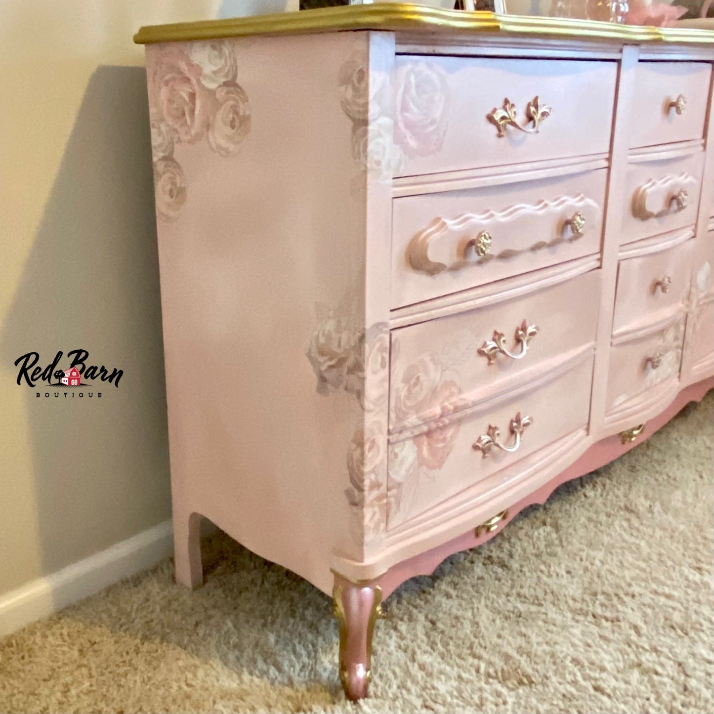 Jardin de Roses | Rub On Furniture Transfer | Hokus Pokus | Furniture Decal | 35" x 23"