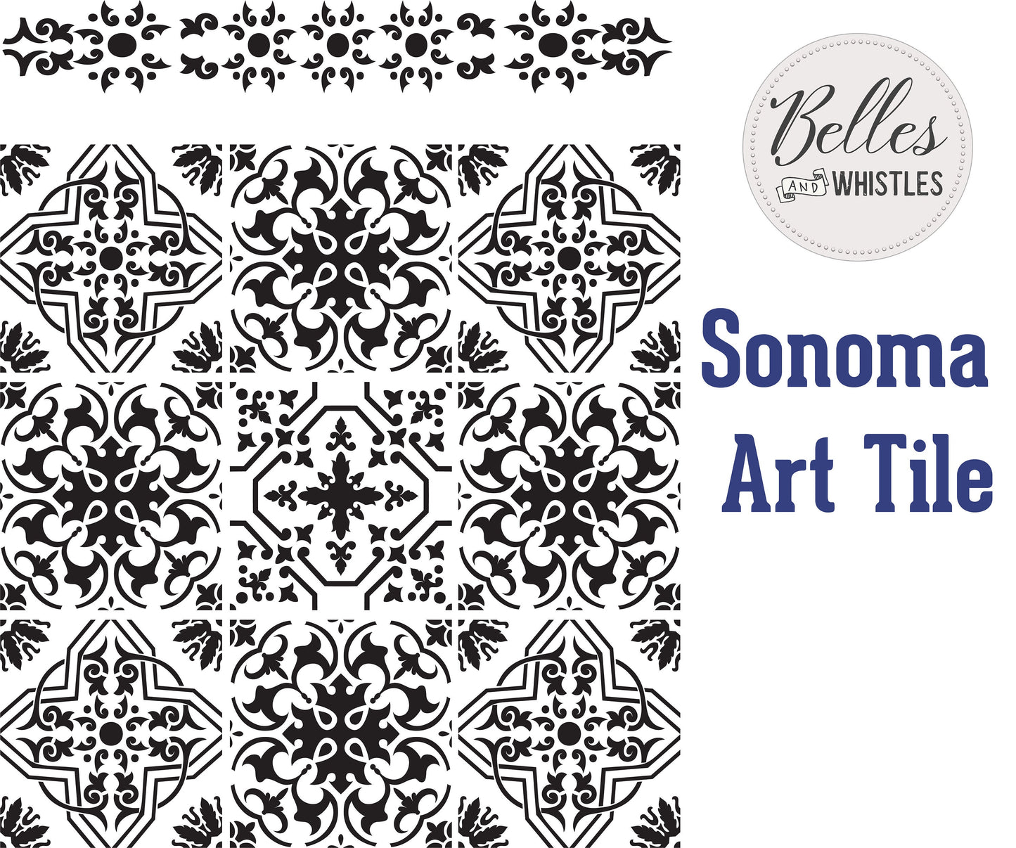Stencils | Sonoma Art Tile | Dixie Belle Paint | Belles and Whistles | 10mil