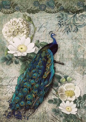 Peacock Majesty | Rice Paper Decoupage | Decoupage Queen | A2 & A1