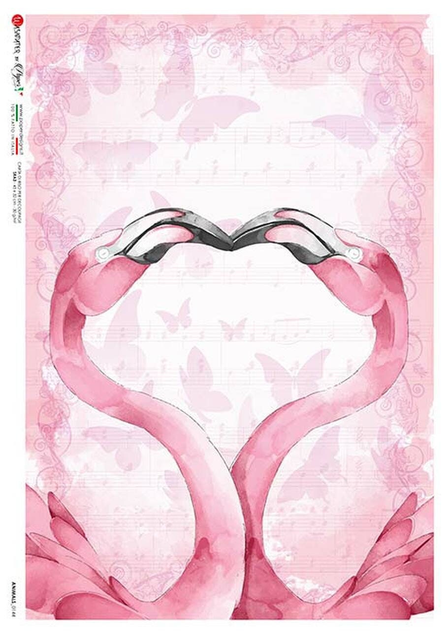 Flamingo Animals 0144 | Rice Paper Decoupage | Paper Designs | Decoupage for Furniture | A2