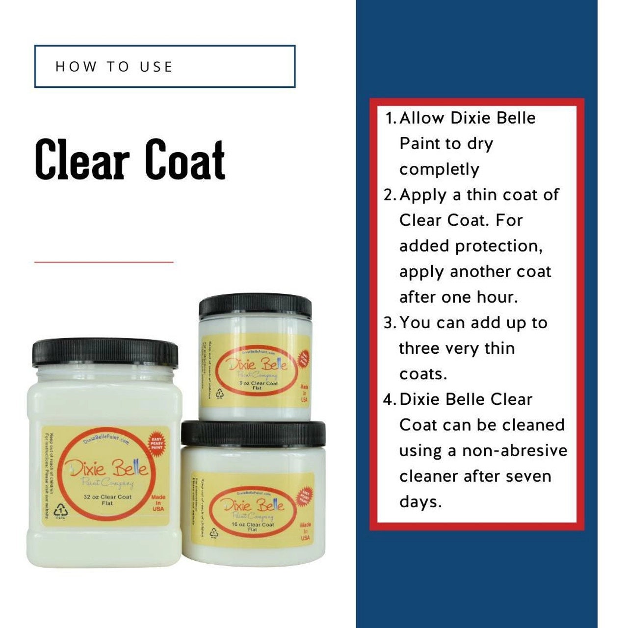 Clear Coat Sealer 8oz | 3 Different Sheens | Dixie Belle Paint Company | Water Based Sealer | 8oz