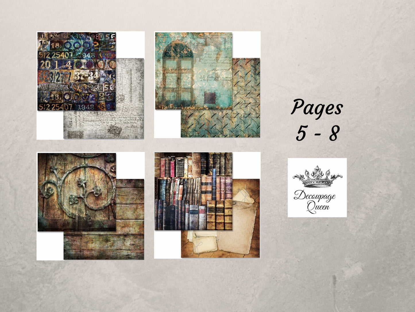 Weathered and Worn 6x6 Paper Pack | Decoupage Queen | 12 Pages, 24 Designs | Scrapbook Paper