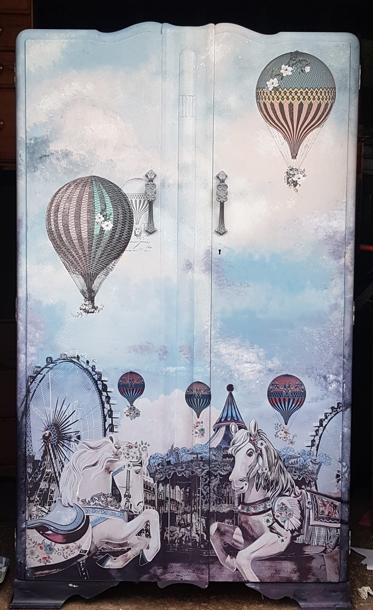 Let's Go To The Merry Go Round | Rub On Furniture Transfers | Hokus Pokus | Furniture Decals | 35 x 24