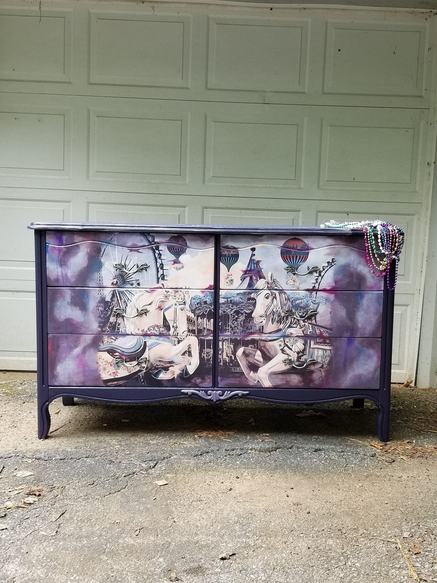 Let's Go To The Merry Go Round | Rub On Furniture Transfers | Hokus Pokus | Furniture Decals | 35 x 24