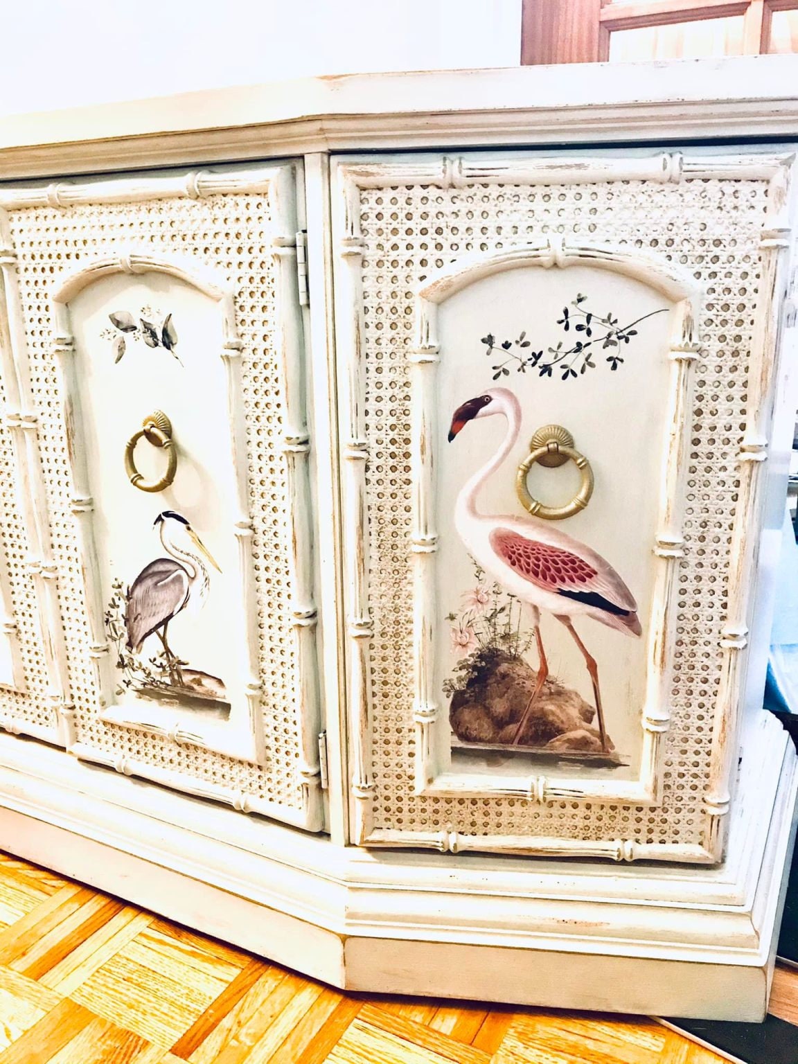 Birds of Paradise 4 Images | Rub On Furniture Transfers | Hokus Pokus | Furniture Decals | 37" x 23.6"