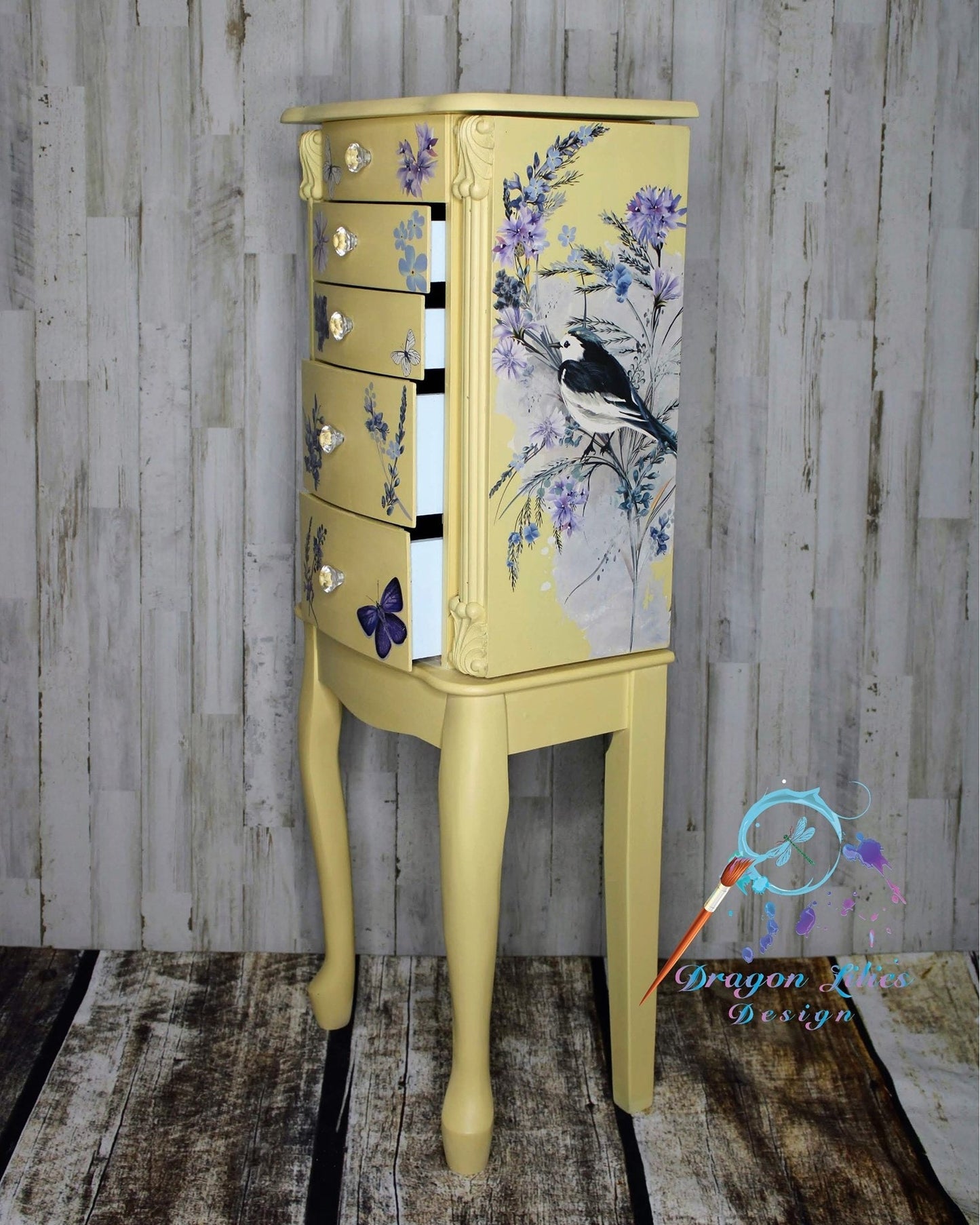 Oiseau Blue | Rub On Furniture Transfers | Hokus Pokus | Furniture Decals | 35 x 23