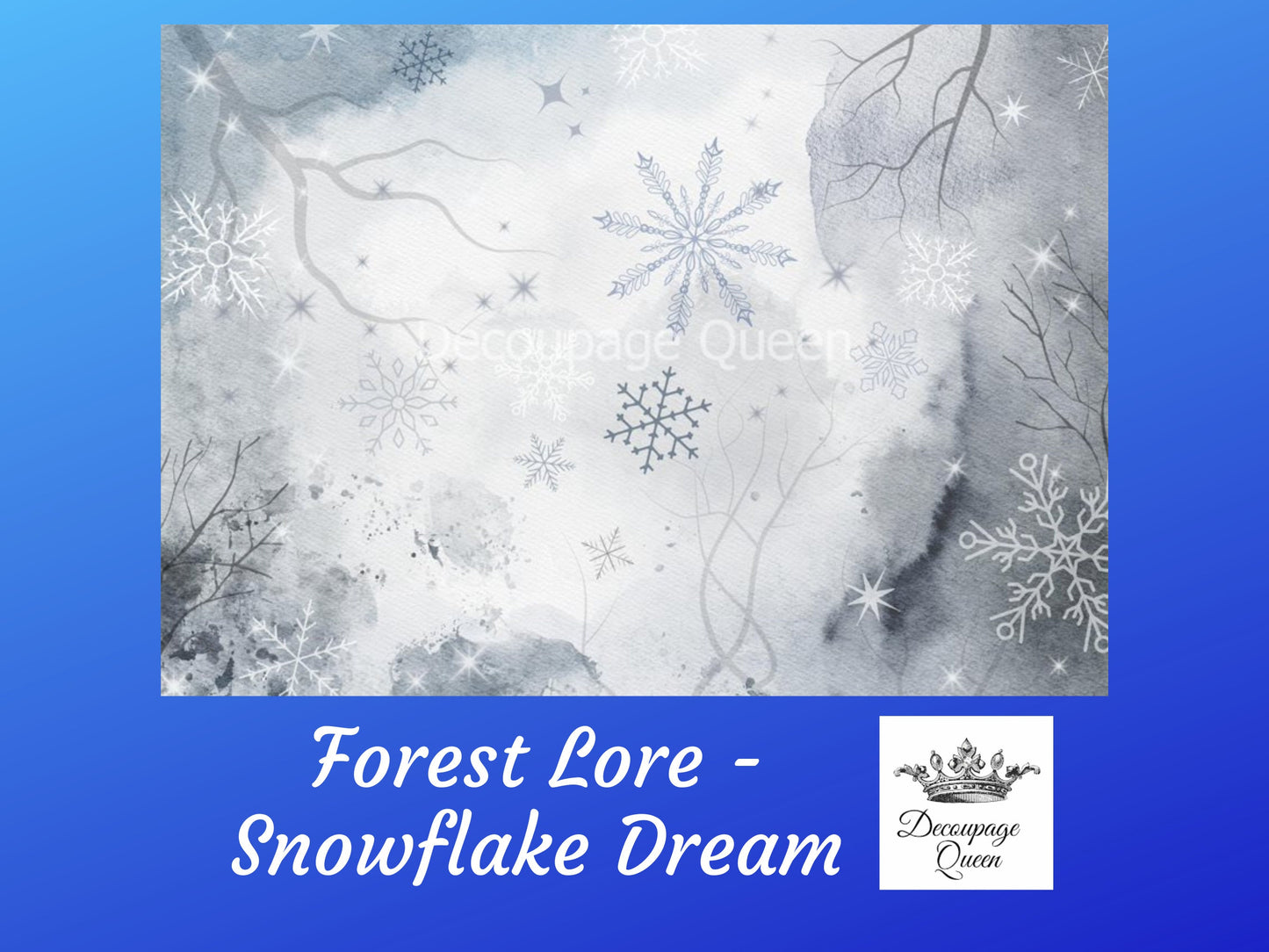 Forest Lore - Snowflake Dream | Rice Paper Decoupage | Decoupage Queen | 2 Sizes