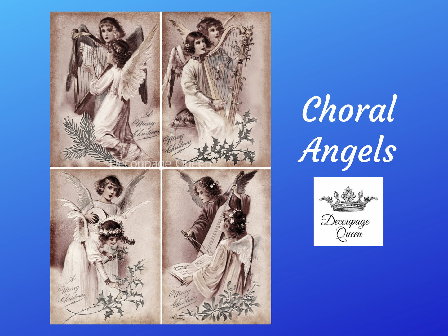 Choral Angels | Rice Paper Decoupage | Decoupage Queen | A3