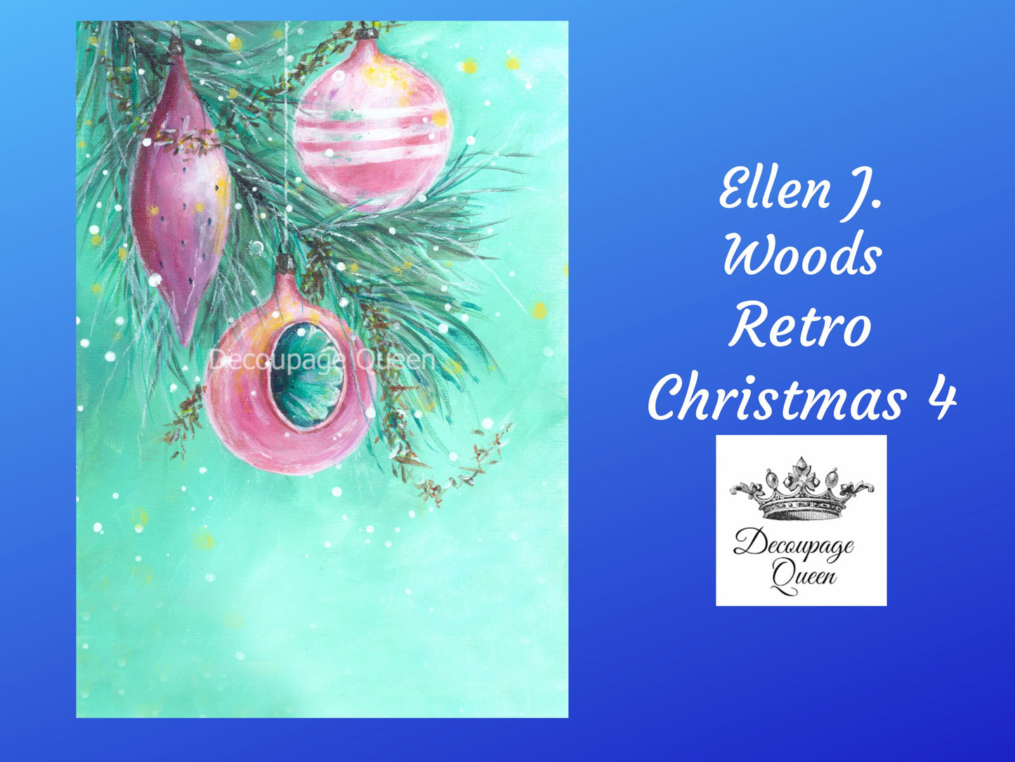 Retro Christmas 4 | Rice Paper Decoupage | Ellen J Goods | Decoupage Queen | 2 Sizes