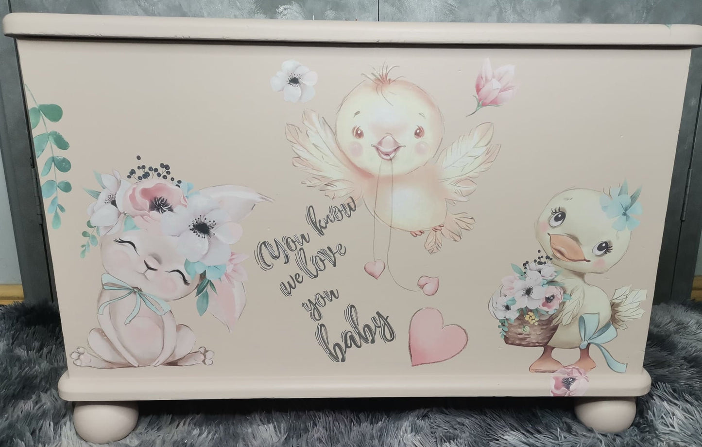 We Love You Baby 4 Images | Rub On Furniture Transfers | Hokus Pokus | Furniture Decals | 35 x 24