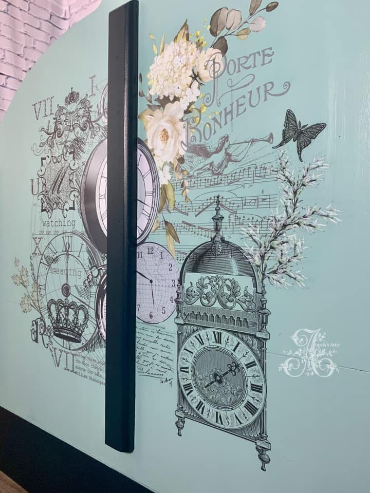 LHorloge | Rub On Furniture Transfers | Hokus Pokus | Furniture Decals | 35" X 23"