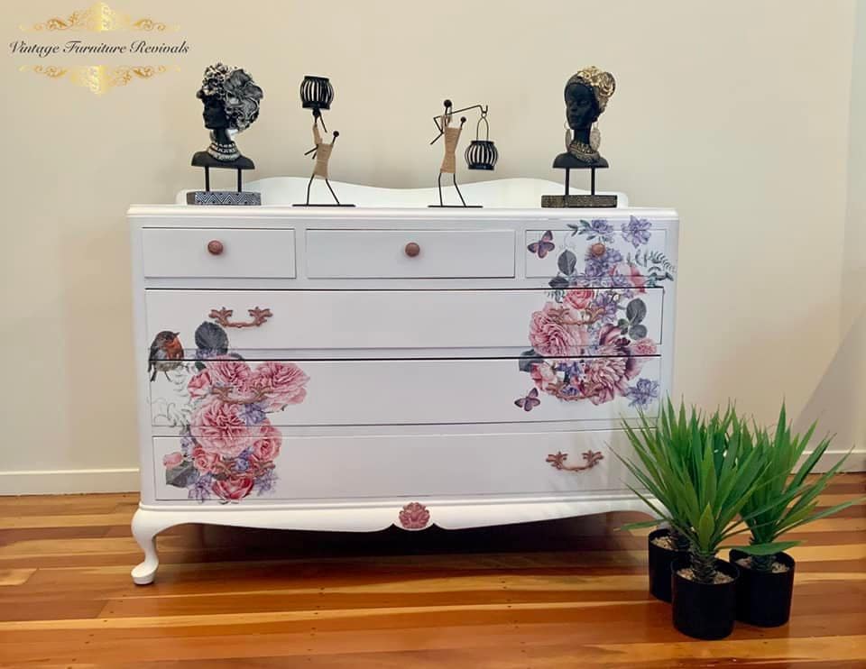 Le Bouquet | Rub On Furniture Transfers | Hokus Pokus | Furniture Decals | 37" x 24"