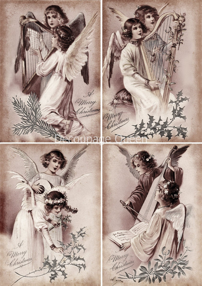 Choral Angels | Rice Paper Decoupage | Decoupage Queen | A3