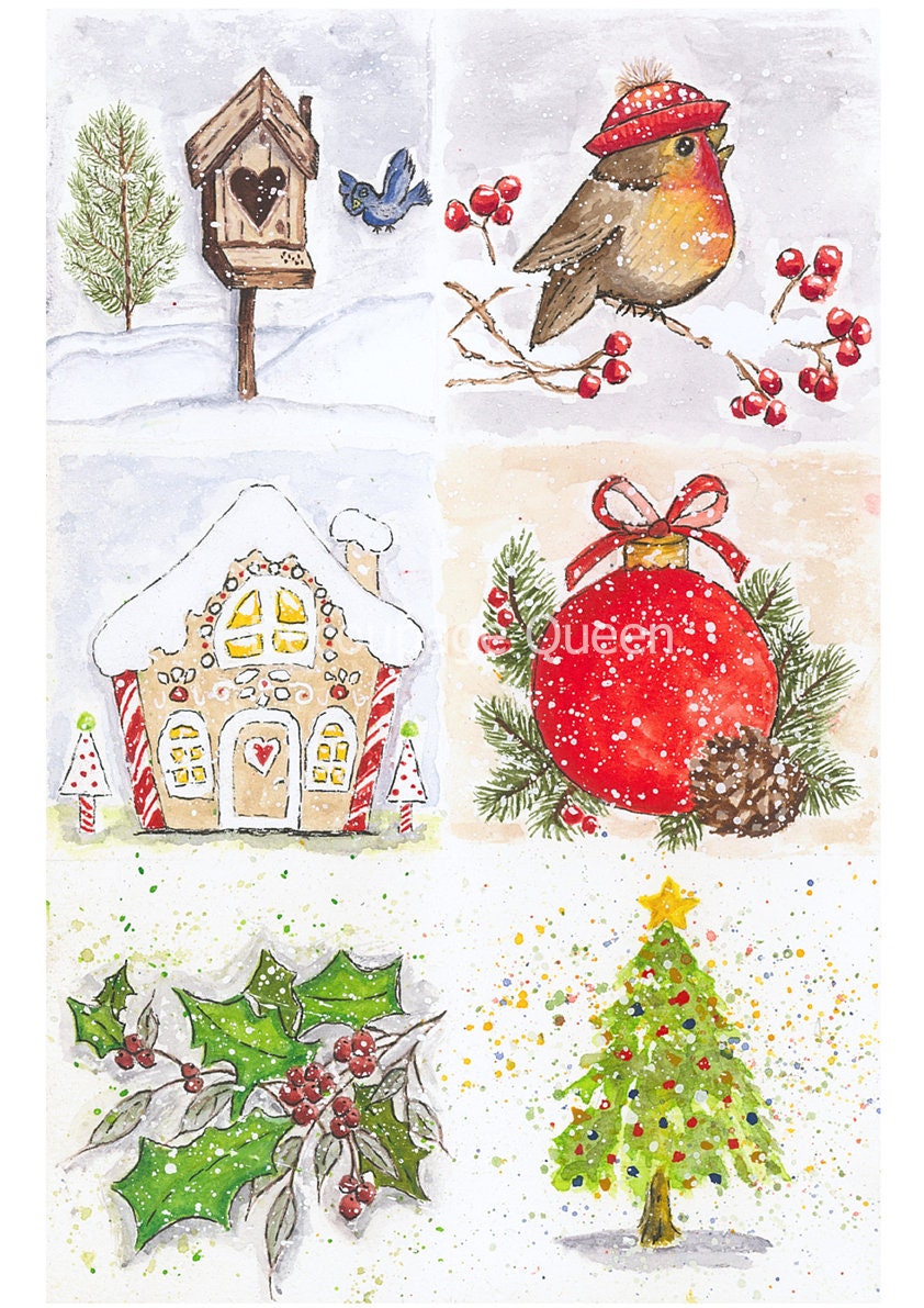 Old to Ooh La La Christmas Scenes | Rice Paper Decoupage | Decoupage Queen | 2 Sizes