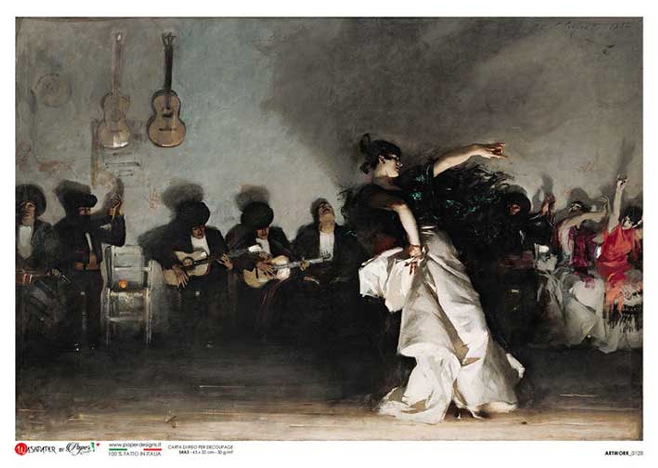 John Sargent El Jaleo | Rice Paper Decoupage | Paper Designs | John Sargent El Jaleo | A4