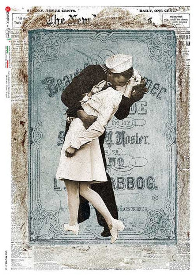 Kissing Sailor Old Photos 0106 | Rice Paper Decoupage | Paper Designs | A4
