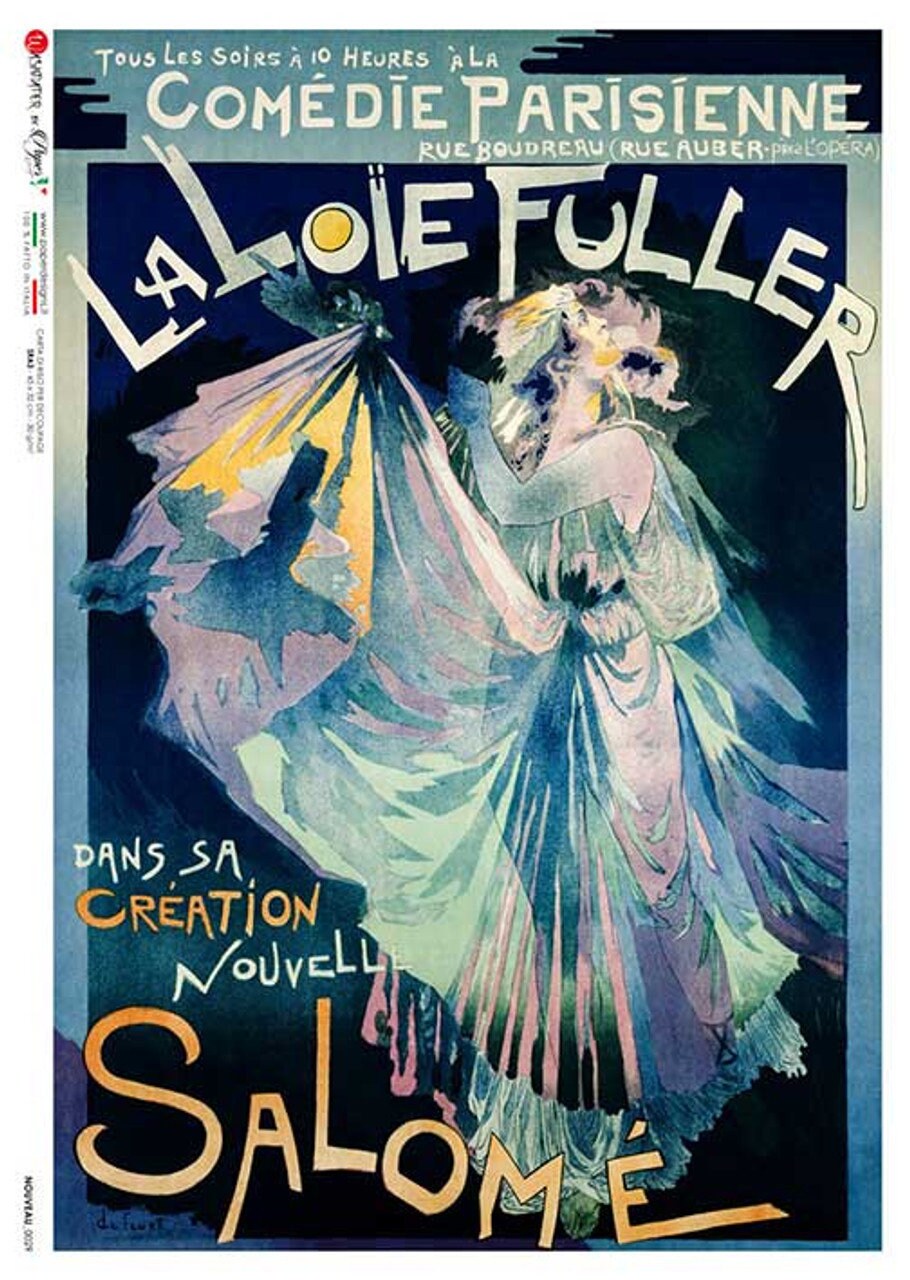 La Loie Fuller Nouveau 0197 | Rice Paper Decoupage | Paper Designs | A4