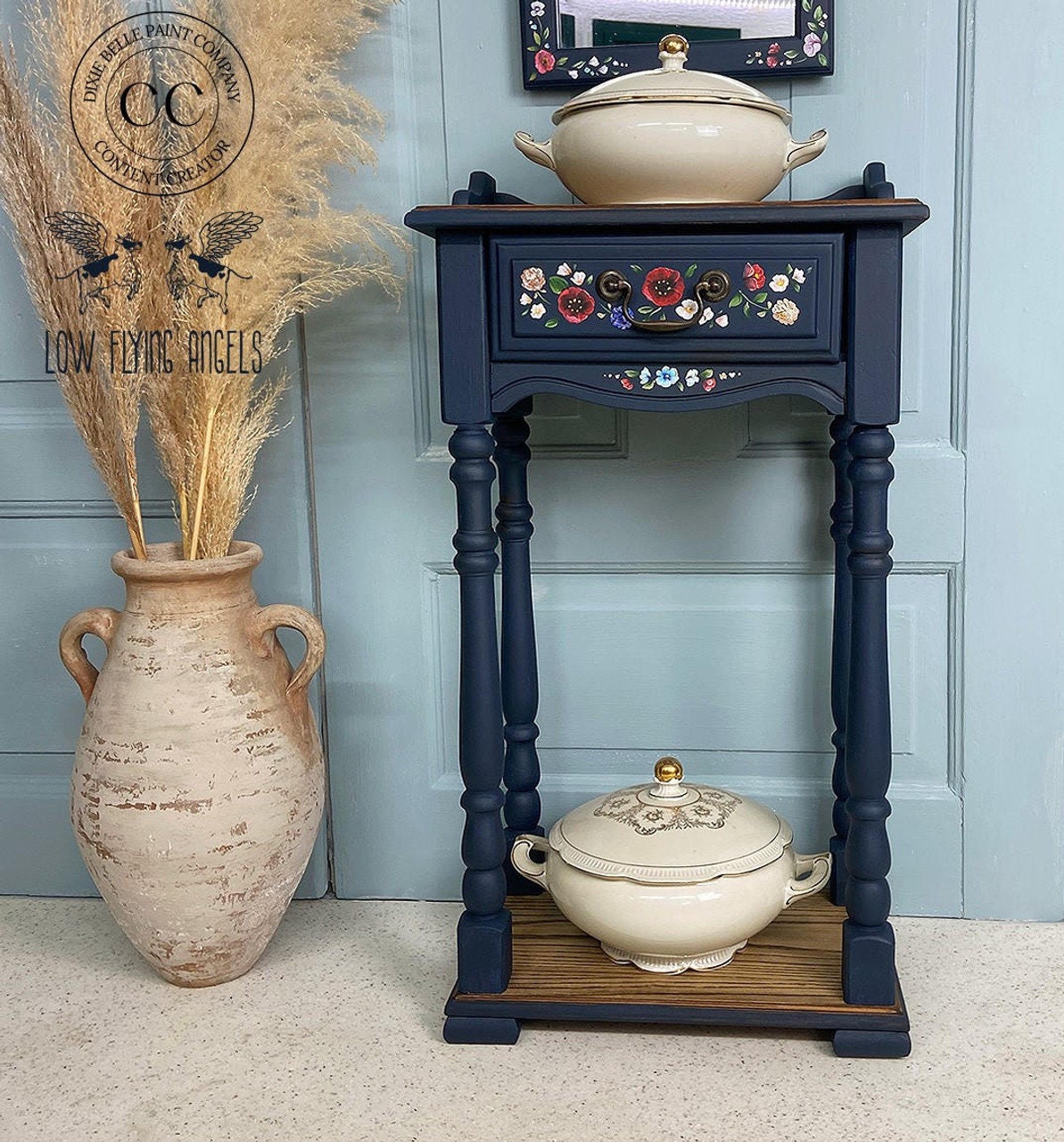 Bunker Hill Blue 4oz and 8oz | Dixie Belle Chalk Mineral Paint | No VOC | Chalk Paint for Furniture | Water Based Paint | 4oz and 8oz