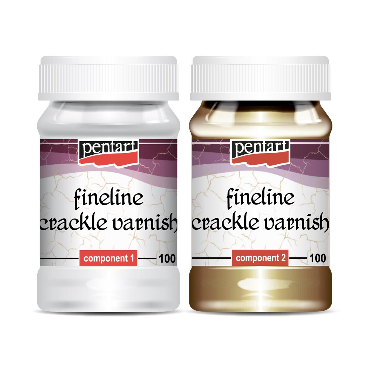 Fineline Varnish | Crackle | 2 Step | Mixed Media | Pentart | 50ml or 100ml Set
